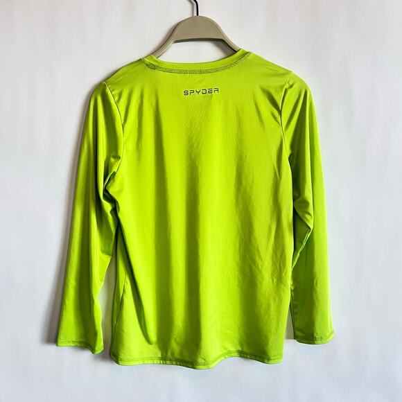 SPYDER UNISEX  SURF SWIM LONG SLEEVE CREW NECK ATHLETIC SHIRT LIME GREEN SIZE L - Picture 3 of 9